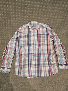 Vineyard Vines Shirt Men's Large Plaid On The Go Performance Long Sleeve